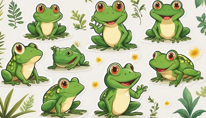 Obraz premium set of frogs