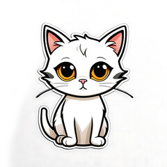 cute little cat in white background.