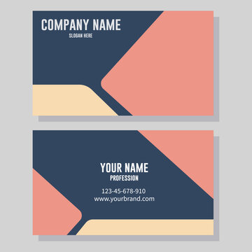 Business card template for company corporate style. Flat design vector illustration