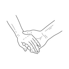 Fototapeta premium People holding hands concept. Vector illustration.
