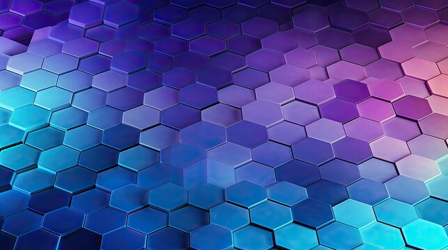 A pattern of hexagons in shades of blue and purple © Gefo