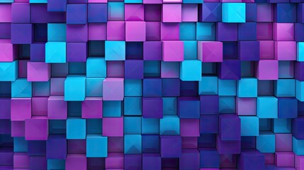 A pattern of squares in shades of purple and blue