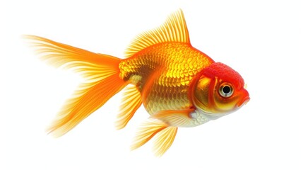 goldfish on isolated white background.
