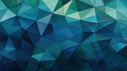Fototapeta premium A pattern of triangles in shades of blue and green