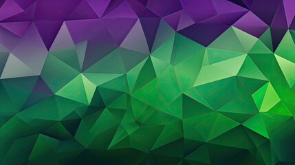 A pattern of triangles in shades of green and purple
