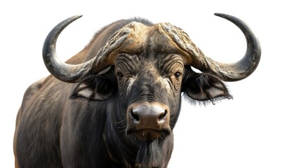 Naklejka premium buffalo on isolated white background.