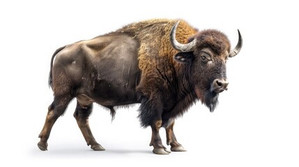 buffalo on isolated white background.