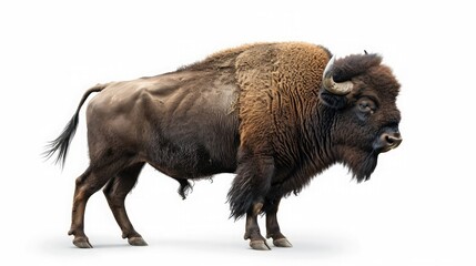buffalo on isolated white background.