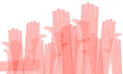 Outstretched arms up. Protest. Vector illustration in cartoon style.