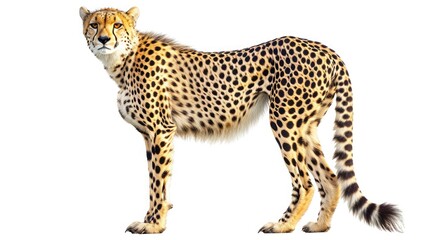 cheetah on isolated white background.