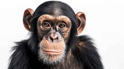 Naklejka premium chimpanzee on isolated white background.