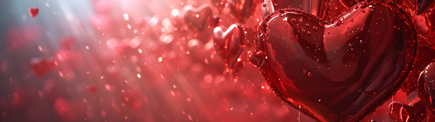 Collection of Hearts Displayed on a Wall - Love, Romance, Affection . Valentins day. Mothters day. Heart Shape 3D