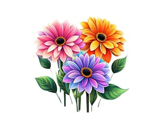 Some gradient color stylish flowers, suitable for decoration.