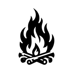 Vector Logo of a Crackling Fireplace. Evoking Coziness and Ambiance. Perfect for Logos, Branding, and Home Decor Businesses. High Quality Illustration, Isolated on a Clean Background.