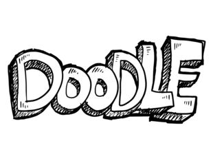 Door stickers Cartoon draw Hand Drawn Doodle Vector Illustration art of Text
