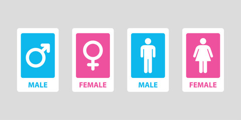 Gender icon set. Male and Female sign. Man, Woman vector illustration