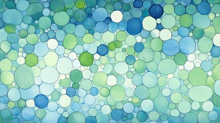 A geometric pattern of circles in shades of blue and green creating a calming effect