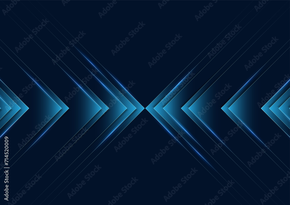 Poster abstract technology background stacked arrows show the progress of cyber technology in the future. t