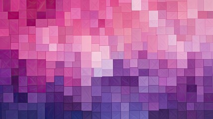 A geometric pattern of squares in shades of pink and purple creating a whimsical effect