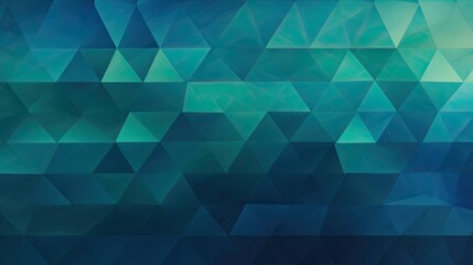 Obraz premium A geometric pattern of triangles in shades of blue and green creating a calming effect