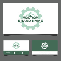 mountain real estate logo design vector