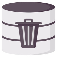 database delete flat vector icon