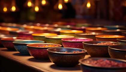 A Pile of Spices on the Market in Asia - obrazy, fototapety, plakaty