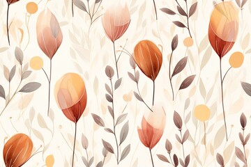 Seamless colorful floral background pattern. Decorative backdrop for fabric, textile, wrapping paper, card, invitation, wallpaper, web design. Generative AI