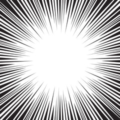 Speed line blank background. Comic style radial lines