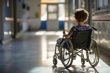 Photo of a child sitting in a wheelchair