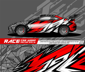 Car wrap decal designs. Abstract racing and sport background for racing livery