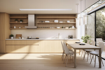 Modern Kitchen Interior with Natural Light.