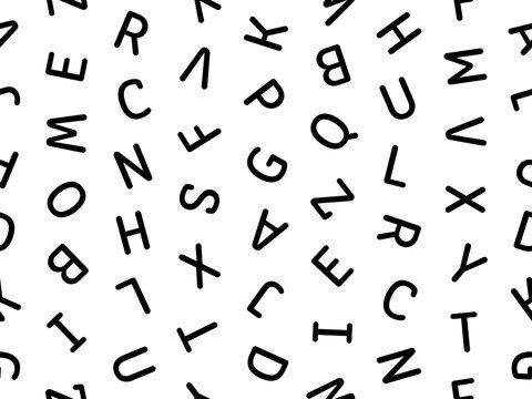 Modèle alphabet sans couture vectoriel avec texte.