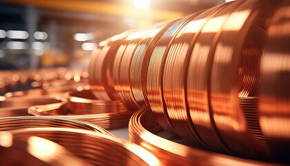 Fototapeta na wymiar Copper Wound Wire Manufacture
