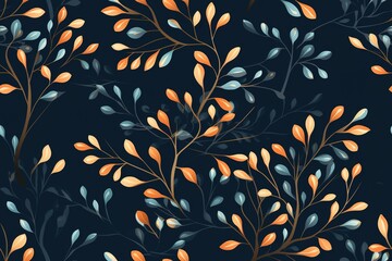 Garden flower, plants ,botanical ,seamless pattern vector design for cover, fabric, interior decor. Cute pattern with plant branch. Generative AI