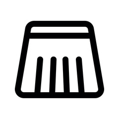 Illustration vector graphic icon of Short Skirt. Outline Style Icon. Clothes Themed Icon. Vector illustration isolated on white background. Perfect for website or application design.