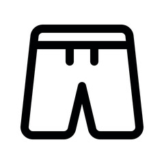 Illustration vector graphic icon of Shorts. Outline Style Icon. Clothes Themed Icon. Vector illustration isolated on white background. Perfect for website or application design.
