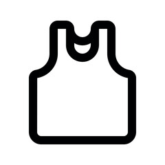 Illustration vector graphic icon of Singlet. Outline Style Icon. Clothes Themed Icon. Vector illustration isolated on white background. Perfect for website or application design.