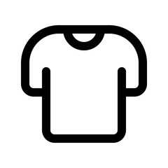 Illustration vector graphic icon of Tshirt. Outline Style Icon. Clothes Themed Icon. Vector illustration isolated on white background. Perfect for website or application design.