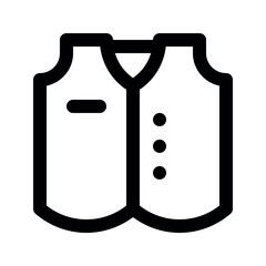 Illustration vector graphic icon of Vest. Outline Style Icon. Clothes Themed Icon. Vector illustration isolated on white background. Perfect for website or application design.