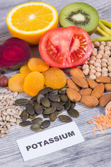 Healthy eating as source natural potassium, vitamin K, minerals and fiber