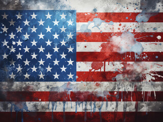 Awesome USA flag stars on grunge concrete wall background