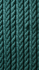 Closeup detail of knitted fabric texture background. Green color.