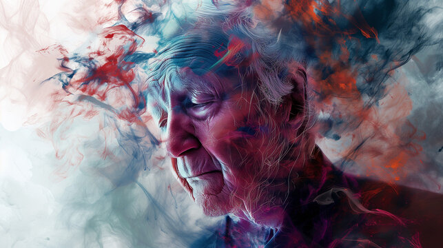 abstract of dementia alzheimer, loss of memory