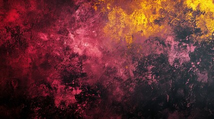 Obraz na płótnie Canvas Grunge Background Texture in the Colors Raspberry Red, Golden Yellow & Black created with Generative AI Technology