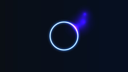 くネオン軌跡と円環、光と動きが美しいデザイン Neon Trajectory and Circular Glowing Ring, Beautiful Design with Light and Motion © yu