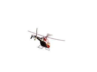 Helicopter Flying for Composite. PNG Cutout. 3d Rendering