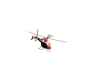 Helicopter Flying for Composite. PNG Cutout. 3d Rendering