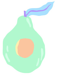 Avocado abstract background, minimal food icon , green orange color theme 