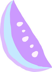 Watermelon abstract food icon, purple color theme 